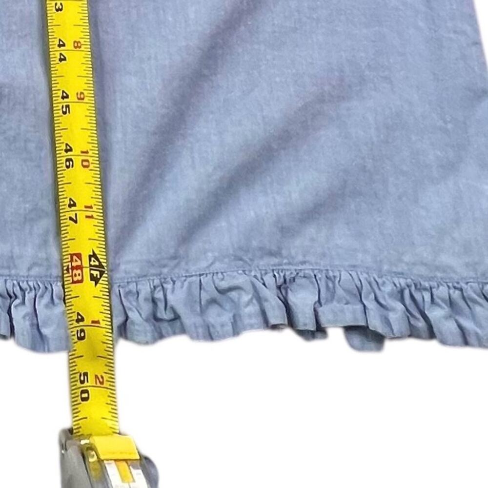 Gilligan O'Malley Nightgown XL Blue Chambray Y2K Cottagecore Prairie Ruffle VTG - Picture 6 of 8